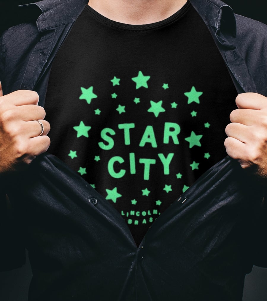 Glow In The Dark Star City Lincoln Nebraska Stars T-Shirt