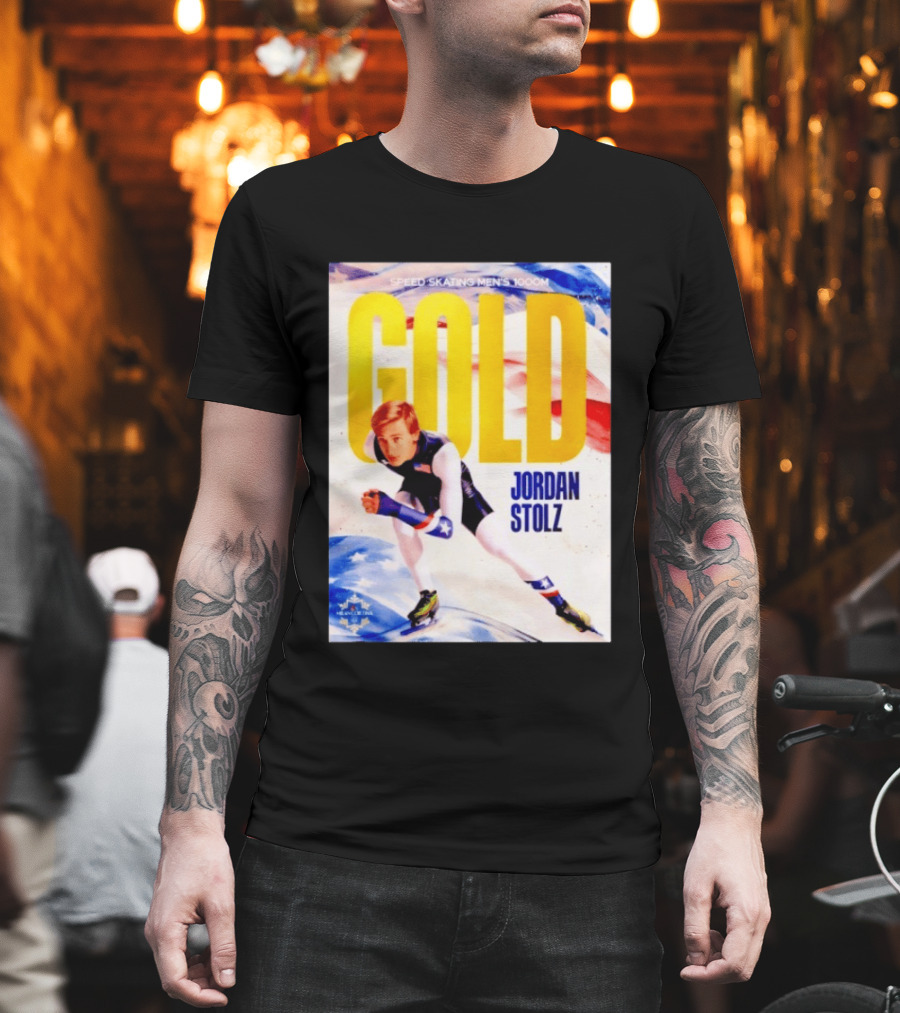 Speed Skating Men's 1000m Gold Jordan Stolz Milan Cortina 2026 T-Shirt