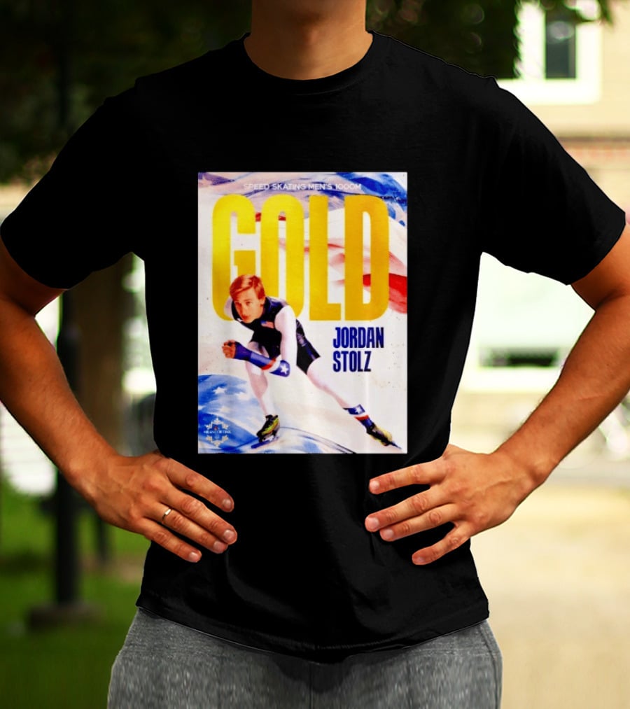 Speed Skating Men's 1000m Gold Jordan Stolz Milan Cortina 2026 T-Shirt