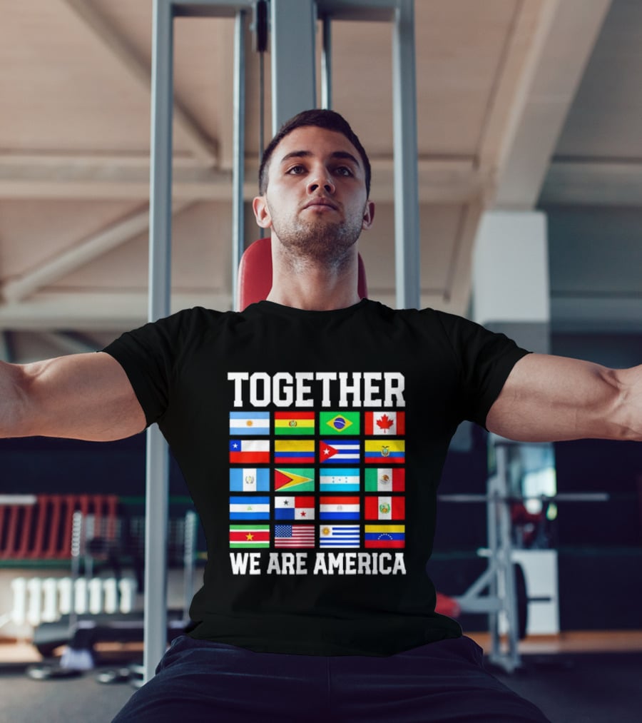 Together Flags Of America Unity Patriotic Display T-Shirt