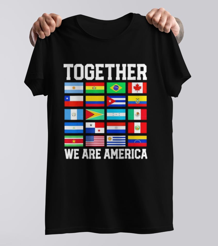 Together Flags Of America Unity Patriotic Display T-Shirt