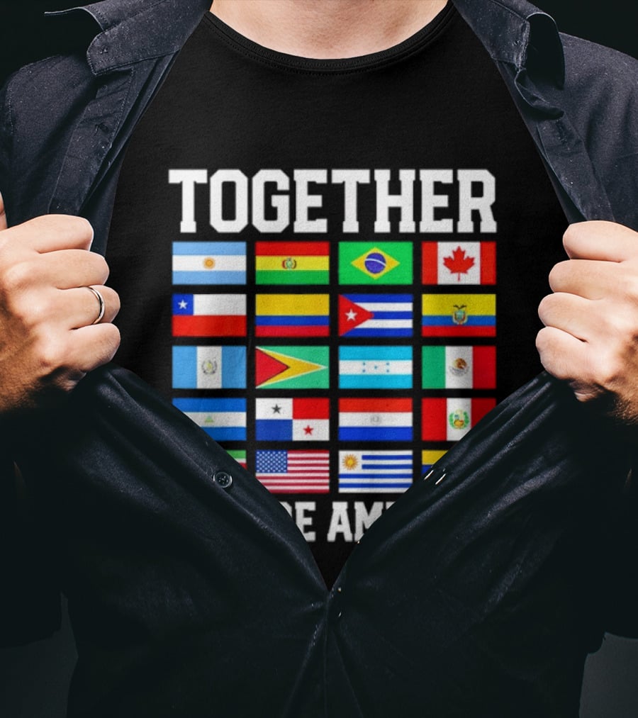 Together Flags Of America Unity Patriotic Display T-Shirt