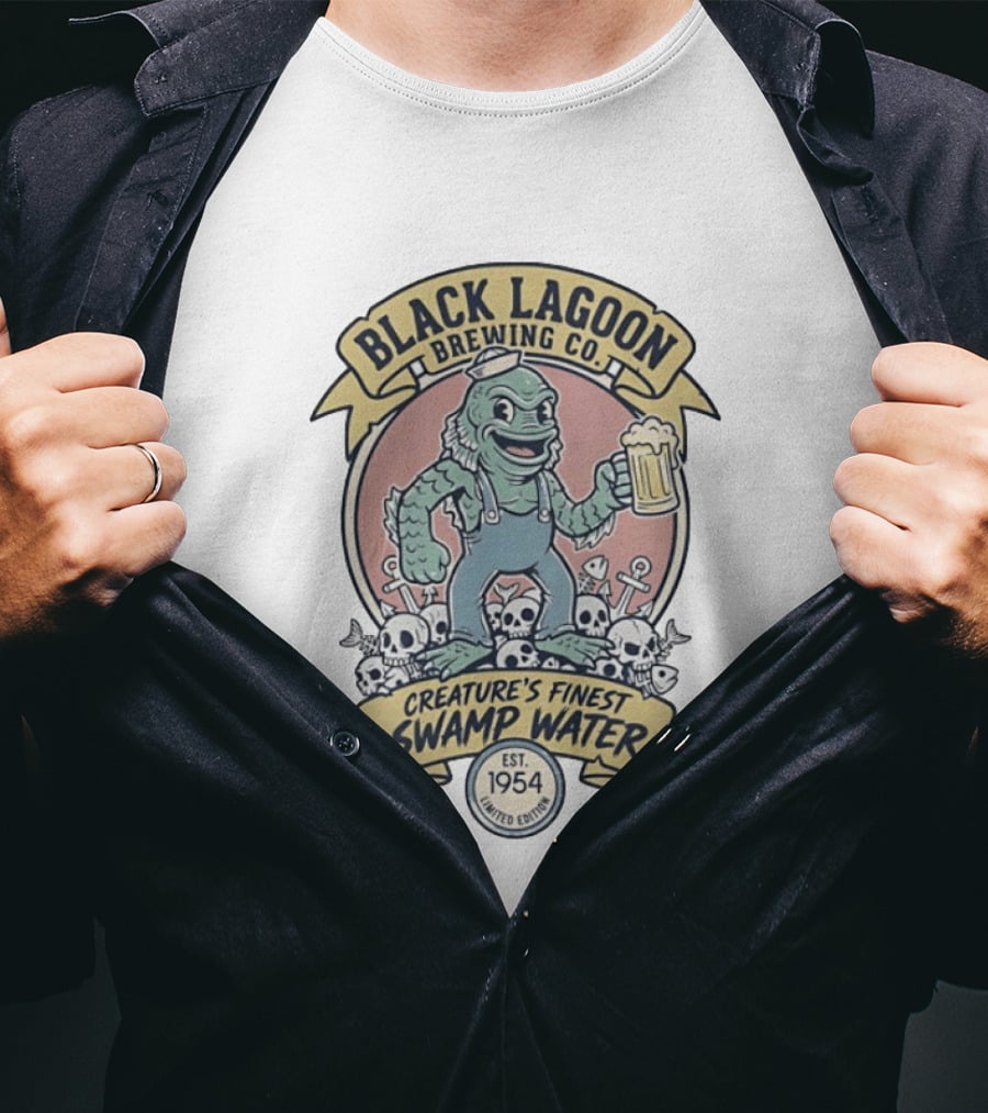 Black Lagoon Brewing Co Creature's Finest Swamp Water Est 1954 Limited Edition T-Shirt
