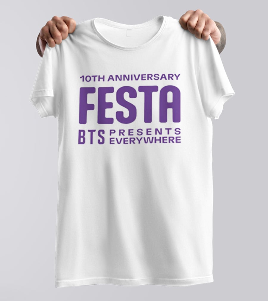 10th Anniversary BTS Festa Presents Everywhere T-Shirt