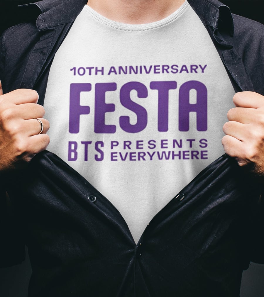 10th Anniversary BTS Festa Presents Everywhere T-Shirt