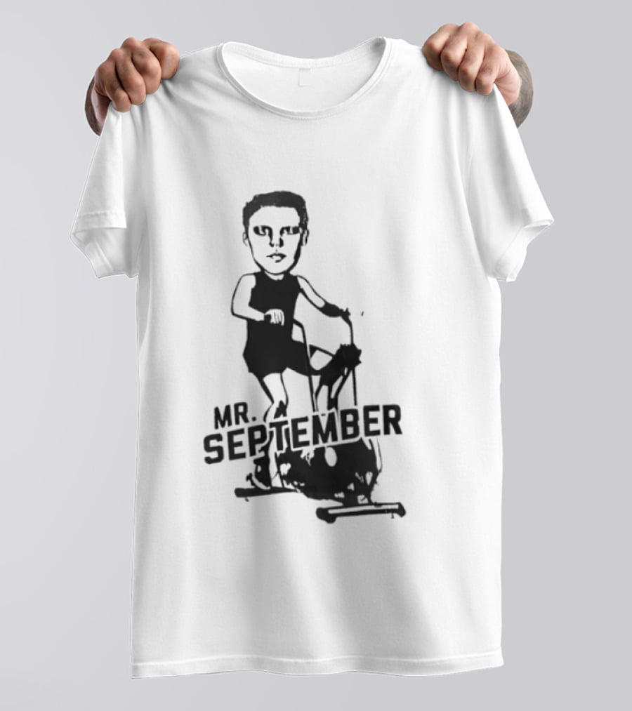 Mr September Stationary Bike Sketch T-Shirt