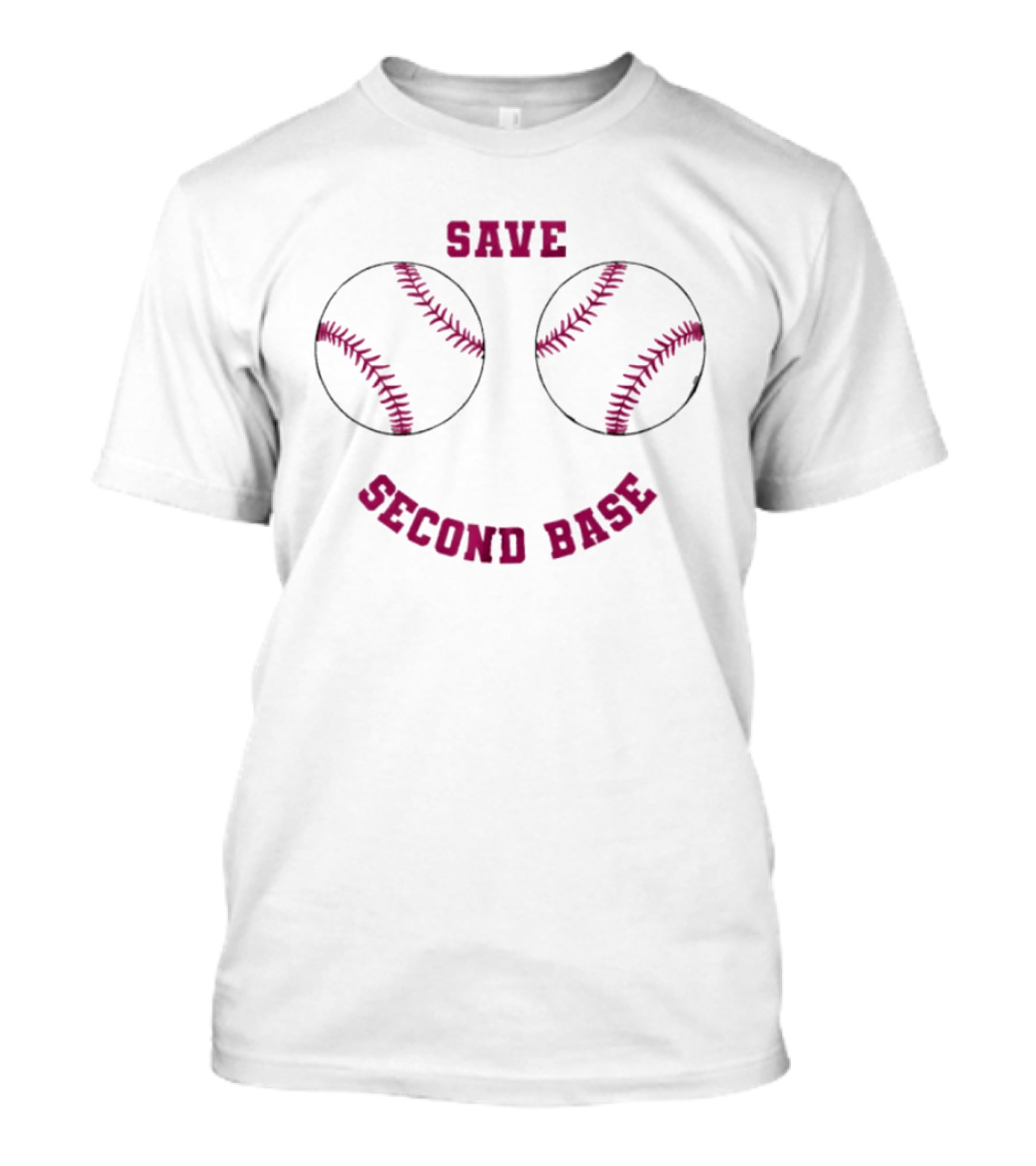 Save Second Base Breast Cancer Awareness Baseball T-Shirt