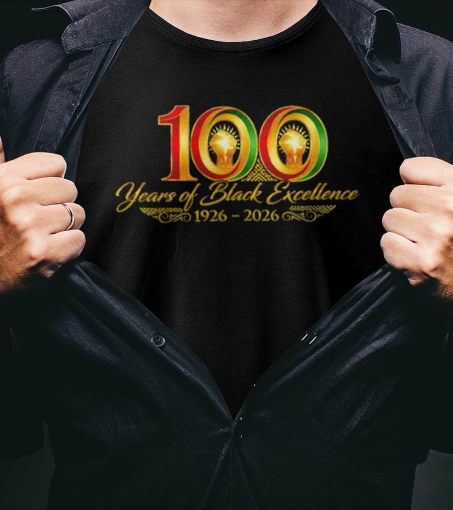 100 Years Of Black Excellence 1926 2026 Celebration Of Heritage T-Shirt