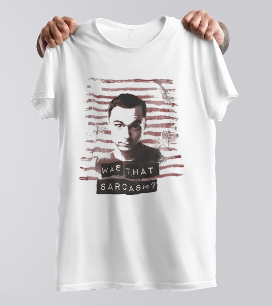 Sheldon Cooper Was That Sarcasm Iconic Quote Stripes T-Shirt