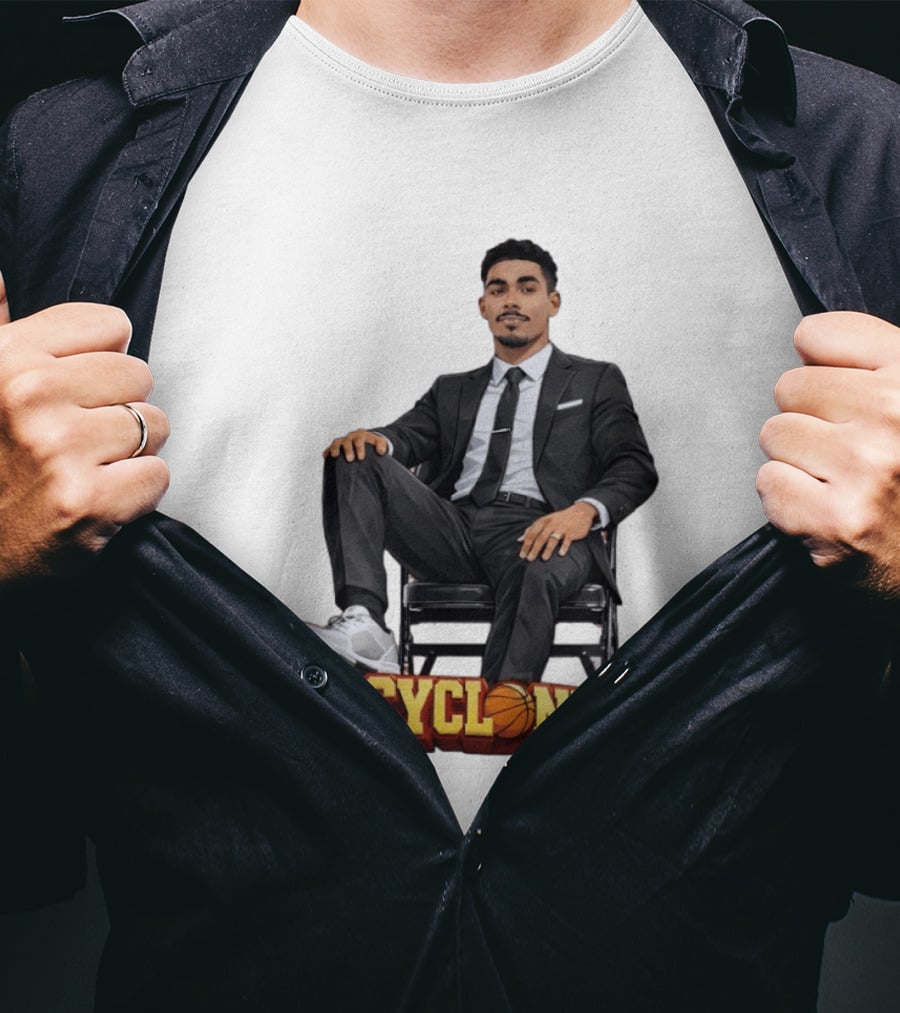 Mr Cyclone Tamin Lipsey In Suit On Chair Iowa State Cyclones T-Shirt