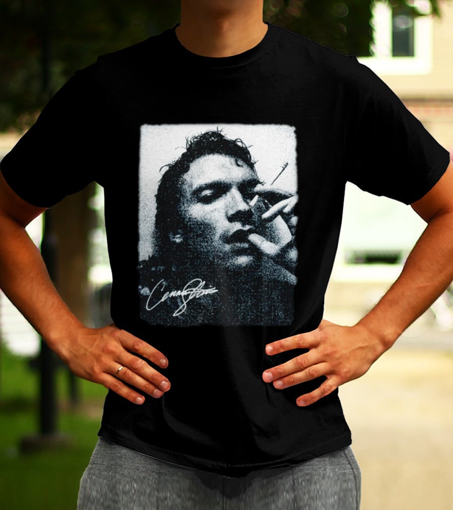 Ilya Rozanov Cigarette Portrait Cursive Signature T-Shirt