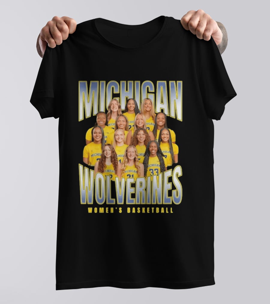 Michigan Wolverines Women's Basketball Team Photography T-Shirt