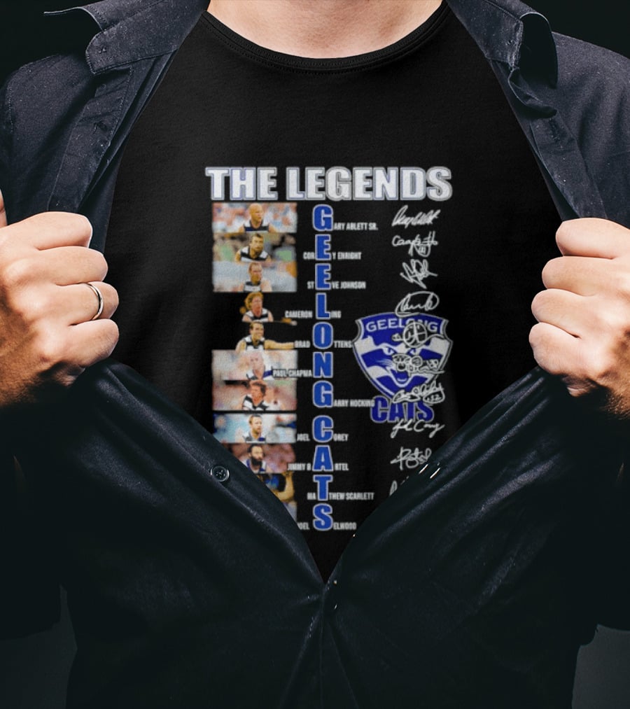 The Legends Of Geelong Cats Player Signatures And Iconic Players T-Shirt