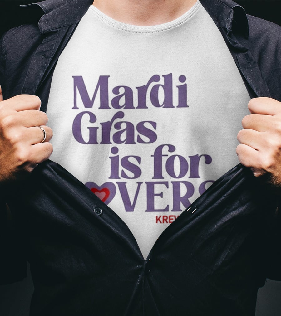 Mardi Gras Is For Lovers Krewe Of Iris Heart T-Shirt