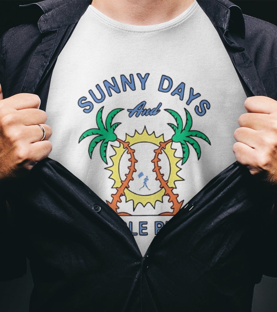 Sunny Days And Double Plays With Palm Trees And Sunshine T-Shirt