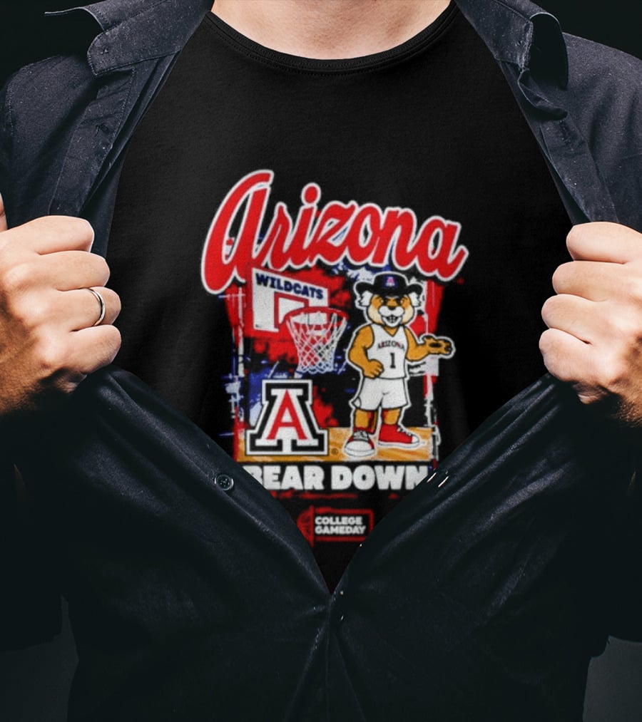Arizona Wildcats Bear Down Basketball Mascot College Gameday T-Shirt
