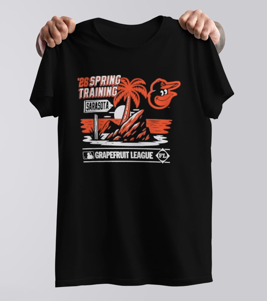 2026 Spring Training Baltimore Orioles Grapefruit League Retro Palm Beach T-Shirt