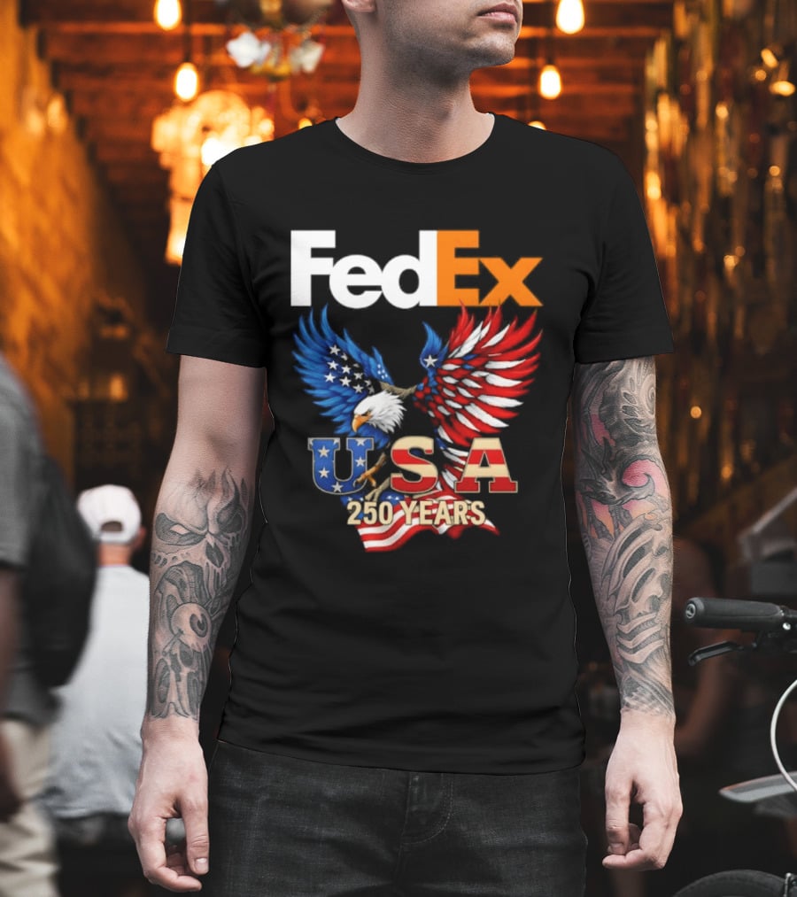 FedEx Eagle 250 Years USA Flag Patriotic Celebration T-Shirt