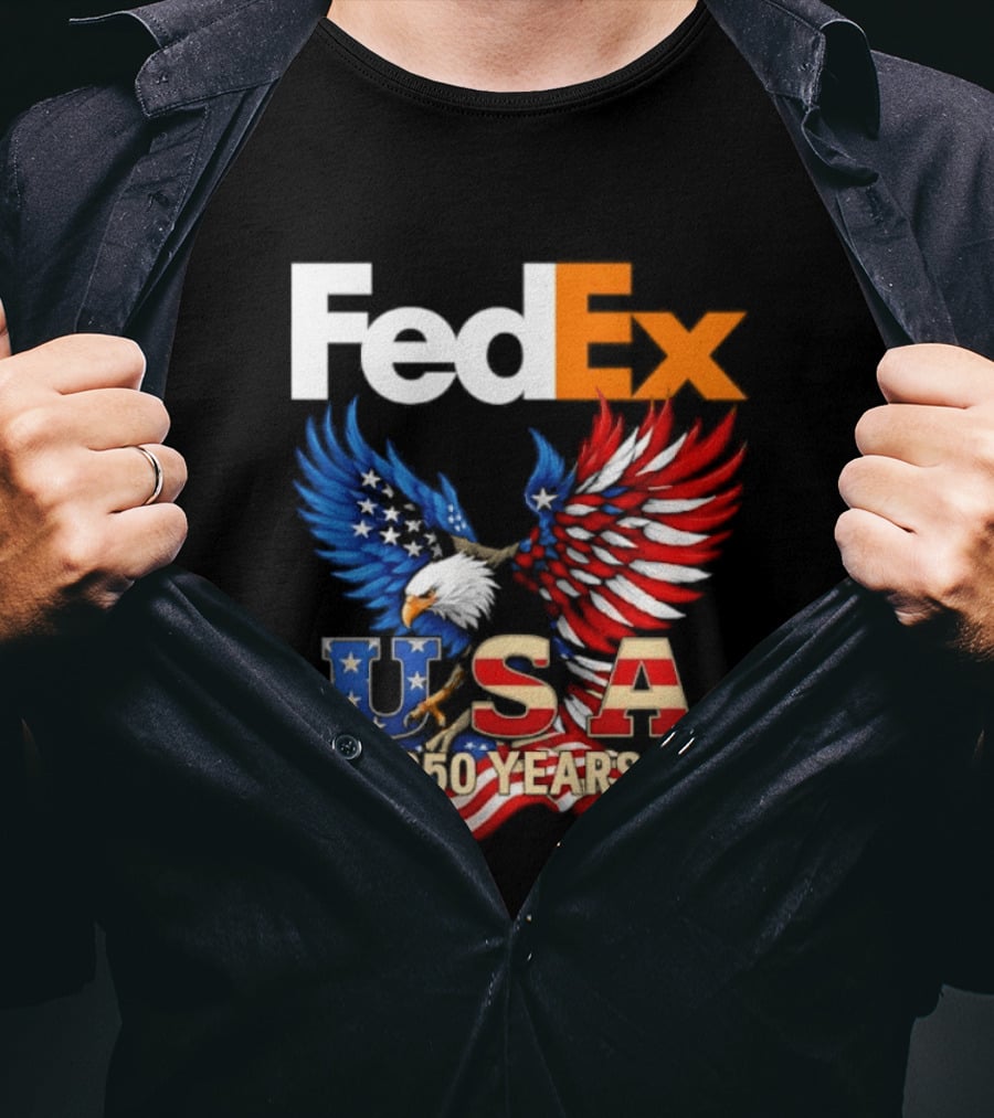 FedEx Eagle 250 Years USA Flag Patriotic Celebration T-Shirt