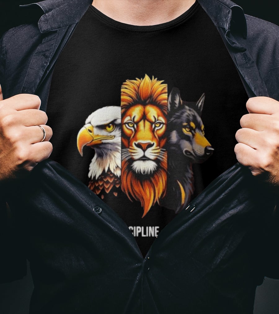 Focus Discipline Execution Eagle Lion Wolf Trio T-Shirt
