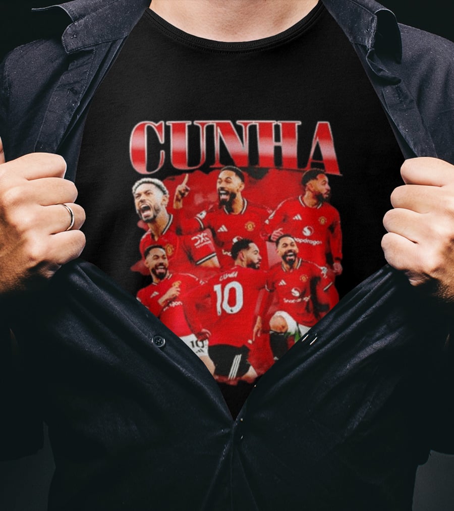 Cunha Manchester United Bootleg Picture Collage T-Shirt