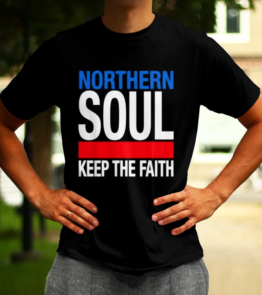 Northern Soul Keep The Faith Blue And Red T-Shirt