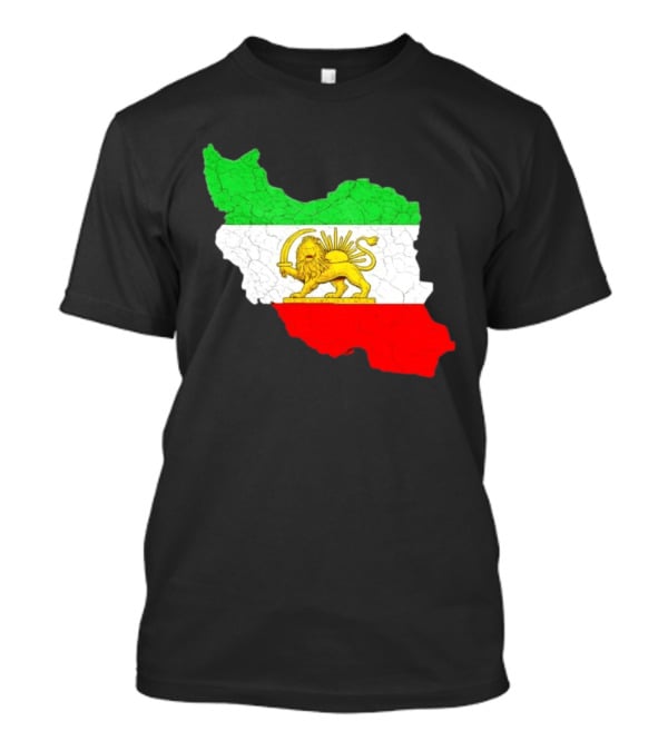 Iran Map With Lion And Sun Persian Heritage T-Shirt
