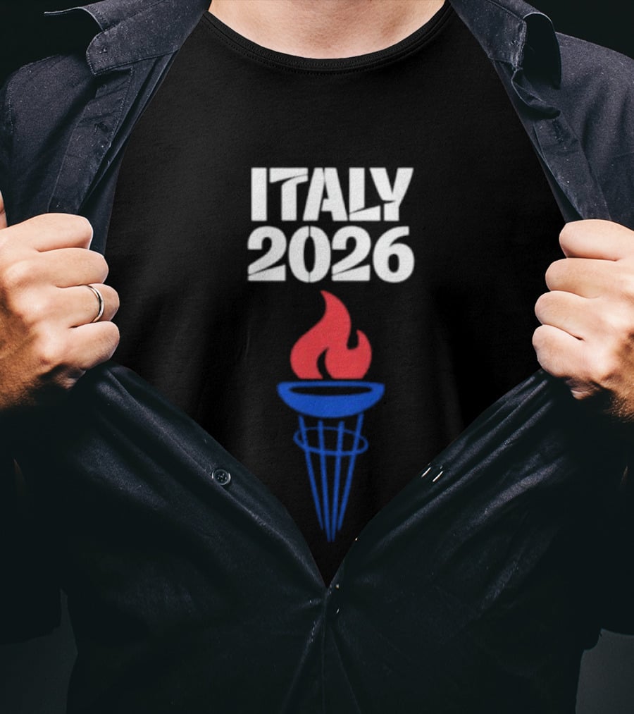 Italy 2026 Olympic Torch Fire T-Shirt