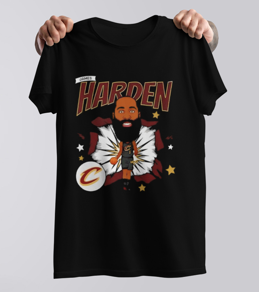 Harden Cleveland Cavaliers Basketball Player Caricature T-Shirt
