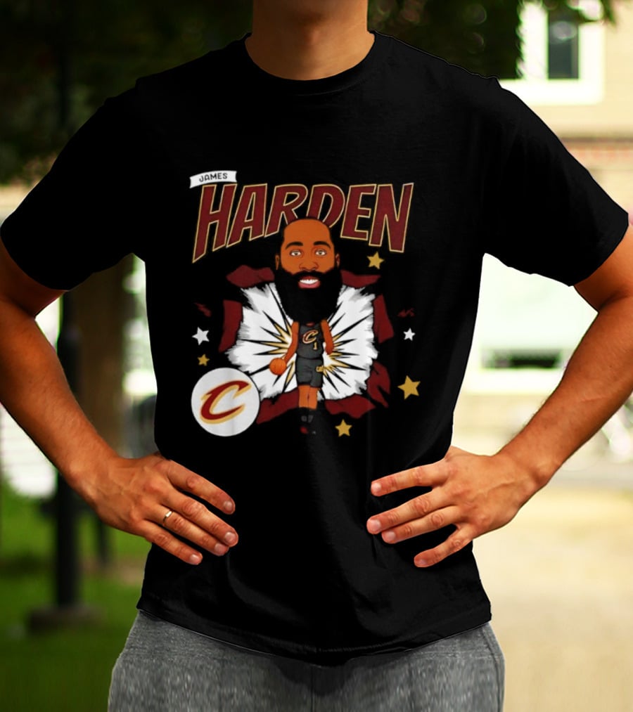 Harden Cleveland Cavaliers Basketball Player Caricature T-Shirt