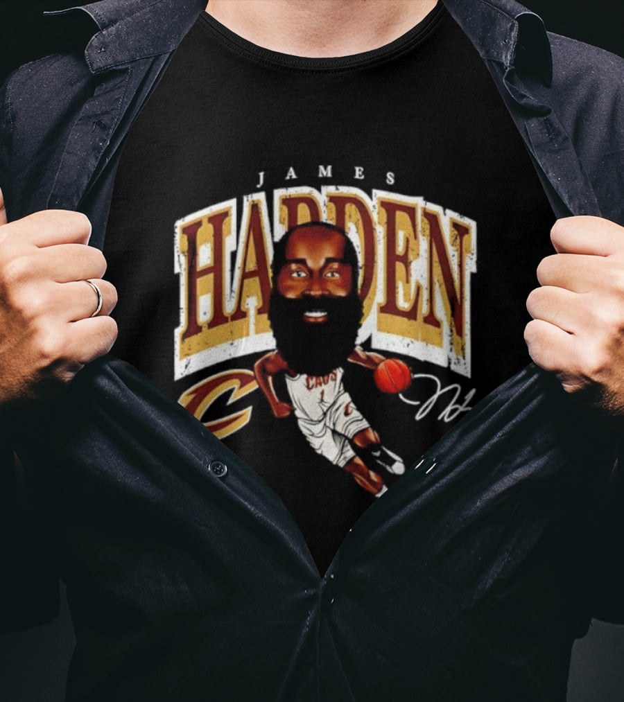 James Harden Cleveland Cavaliers Cartoon Basketball Player CA QS T-Shirt