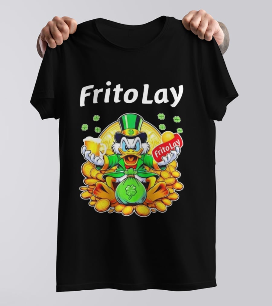 Frito Lay Scrooge McDuck St Patrick's Day Luck Coins Clover Beer T-Shirt