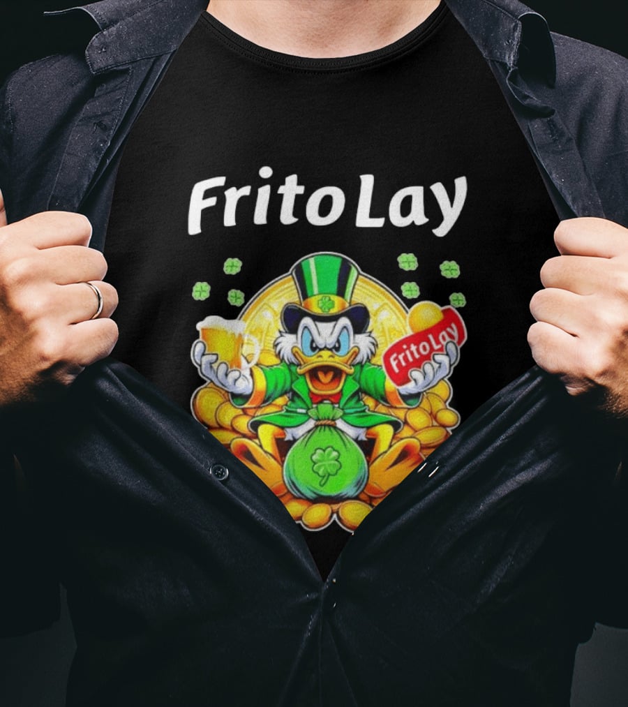 Frito Lay Scrooge McDuck St Patrick's Day Luck Coins Clover Beer T-Shirt