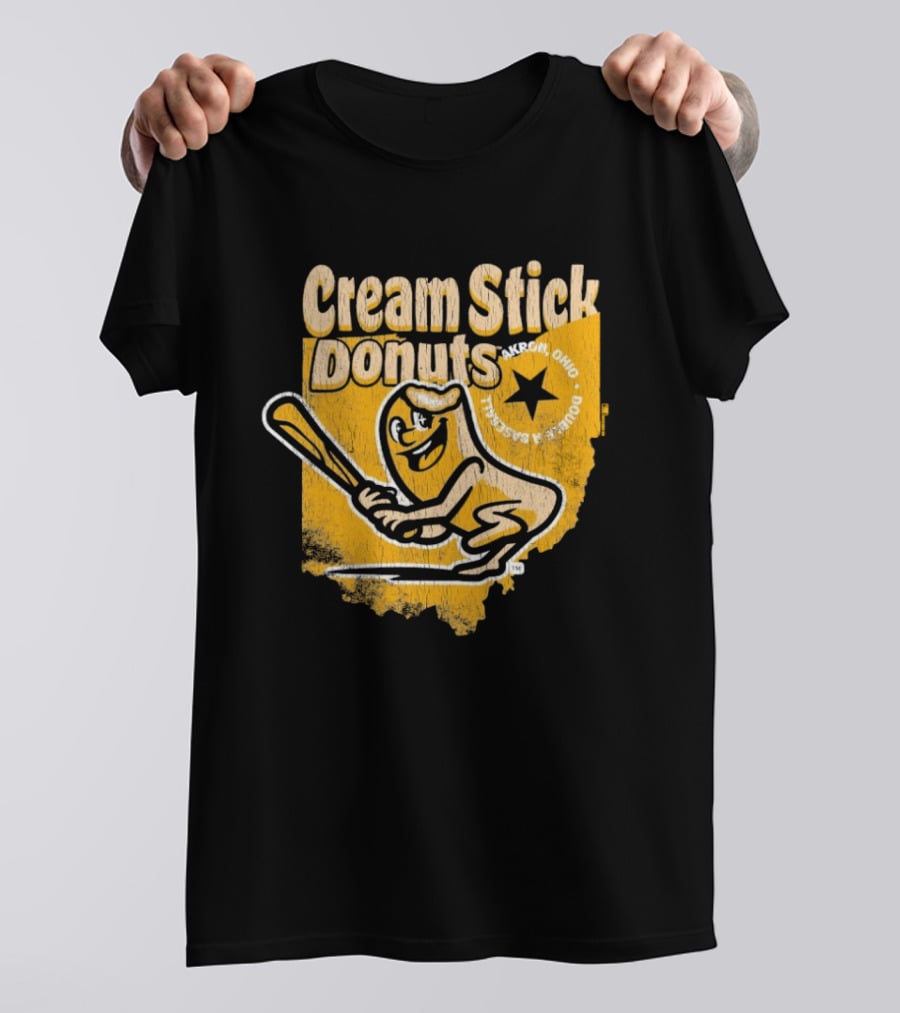 Cream Stick Donuts Ohio Baseball Star Buckeye T-Shirt
