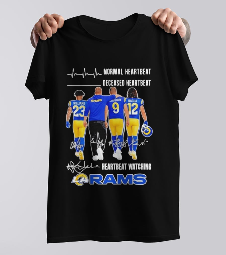Williams Rams Stafford Nacua Heartbeat Ing Los Angeles T-Shirt