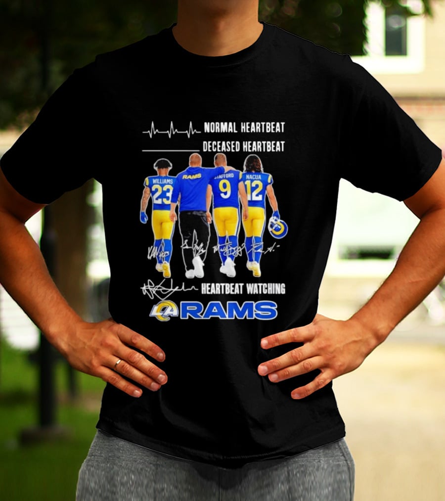 Williams Rams Stafford Nacua Heartbeat Ing Los Angeles T-Shirt