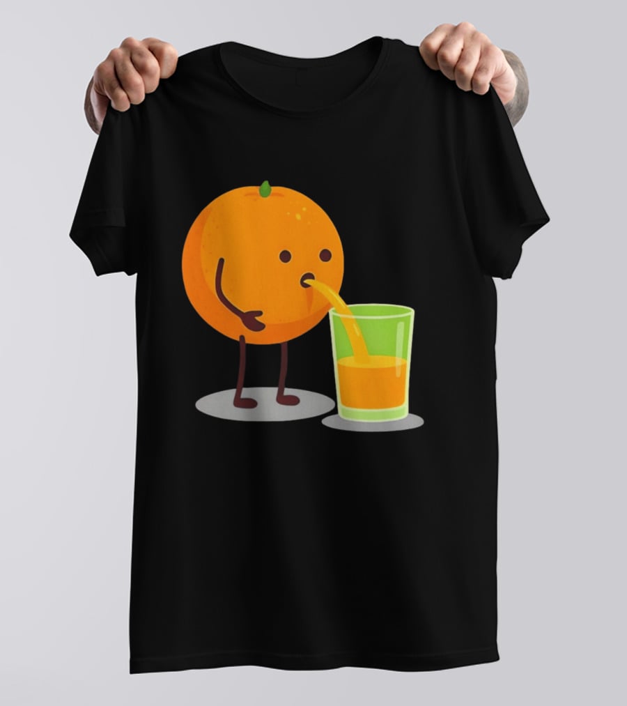 Orange Juice Squeezed Fun Cartoon T-Shirt