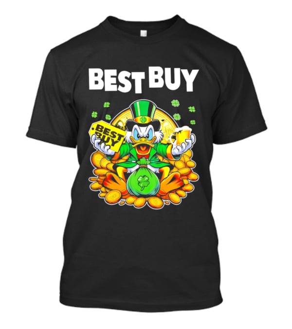 Scrooge McDuck Best Buy St Patrick's Day Coins And Shamrocks Celebration T-Shirt