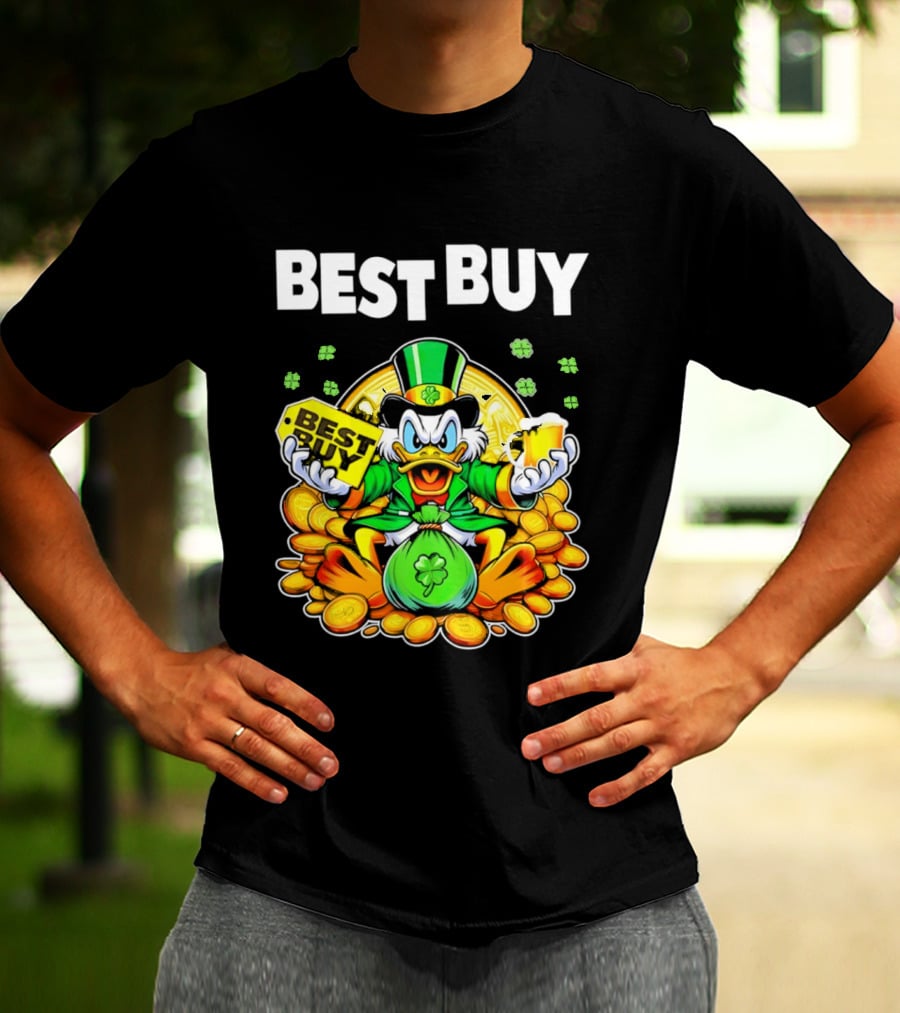 Scrooge McDuck Best Buy St Patrick's Day Coins And Shamrocks Celebration T-Shirt