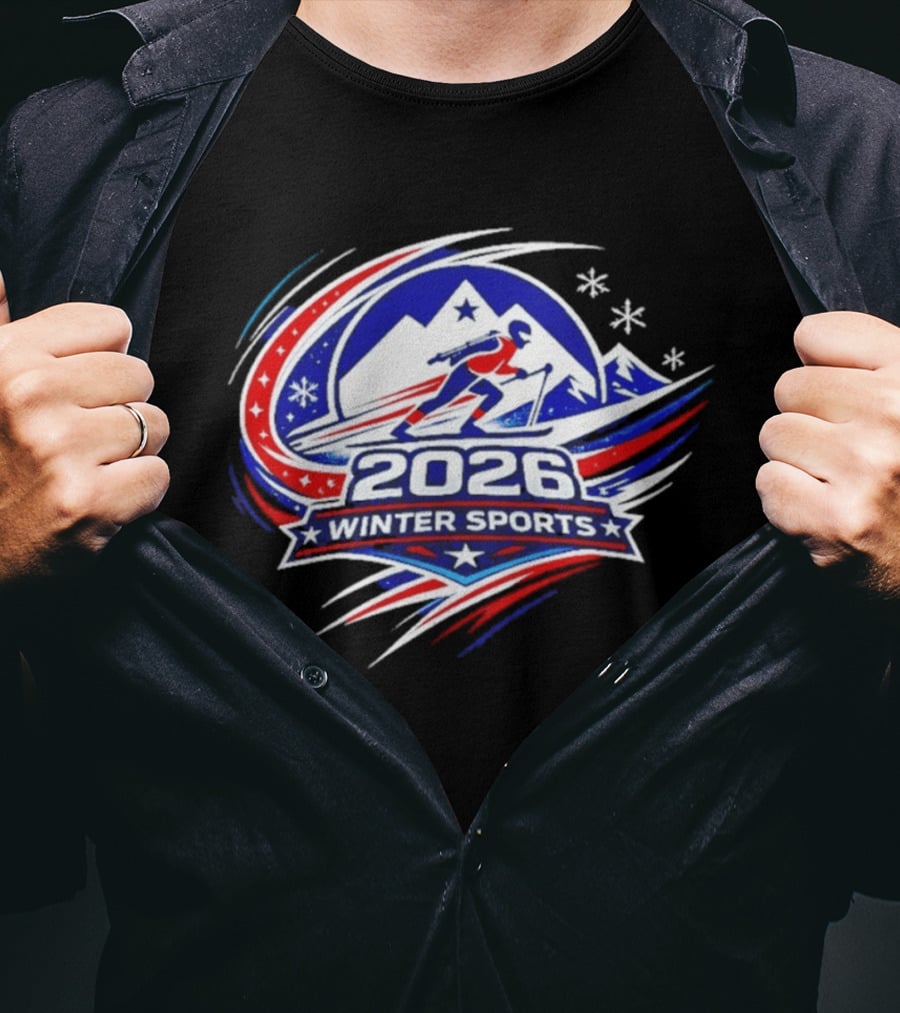 2026 Winter Sports Skiing Snowboarding Team USA T-Shirt