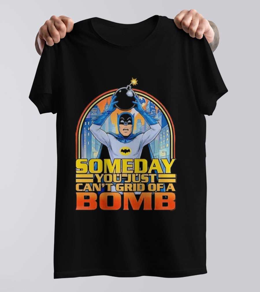 Someday You Just Can't Get Rid Of A Bomb Batman Retro Comic Urban Skyline T-Shirt