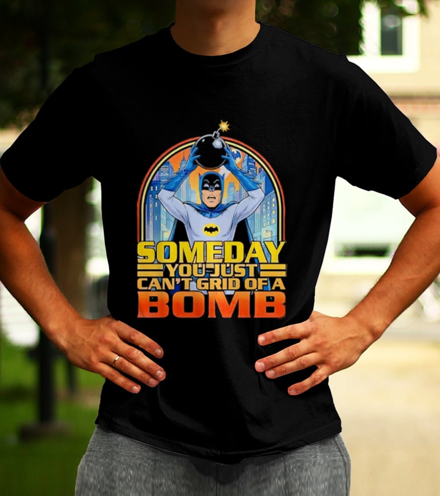 Someday You Just Can't Get Rid Of A Bomb Batman Retro Comic Urban Skyline T-Shirt