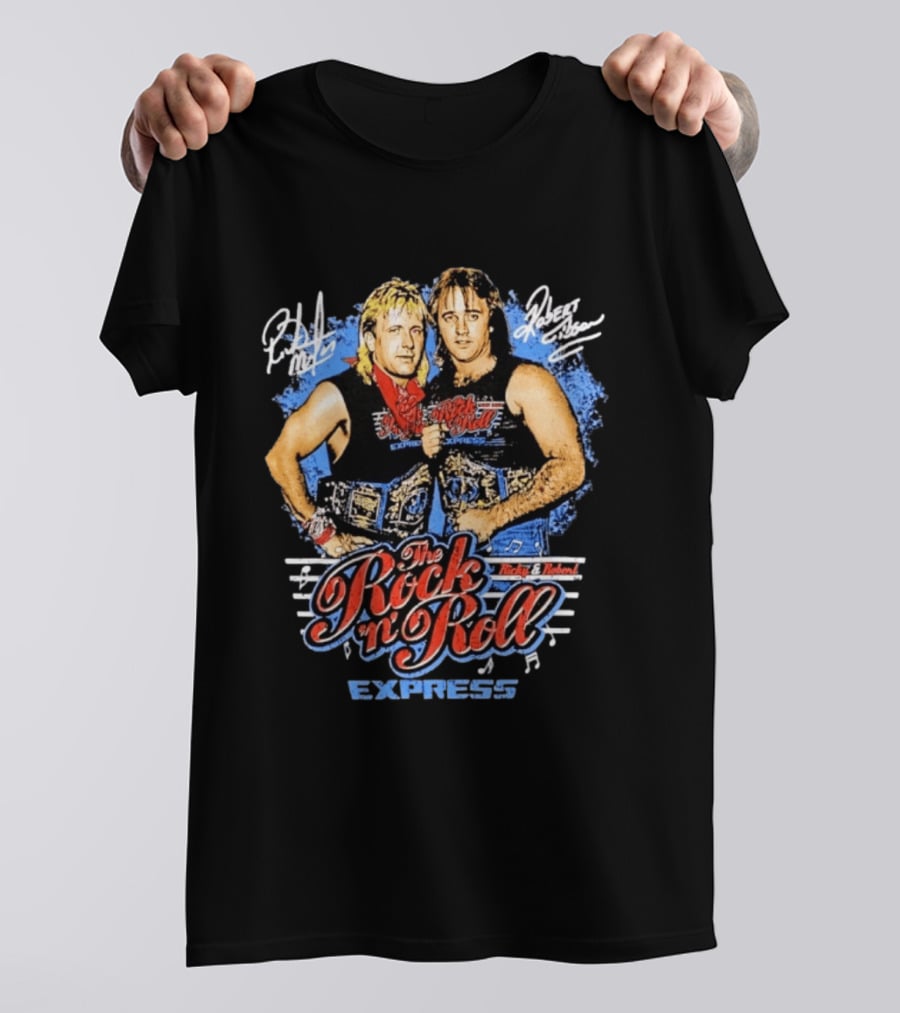 Ricky Morton Robert Gibson Rock 'n' Roll Express Tag Team Champions T-Shirt