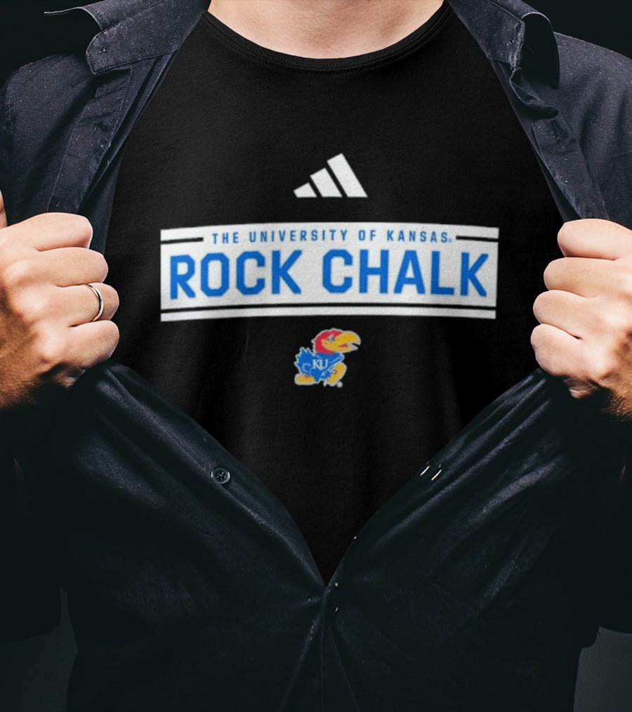 The University Of Kansas Rock Chalk Adidas KU Jayhawks T-Shirt