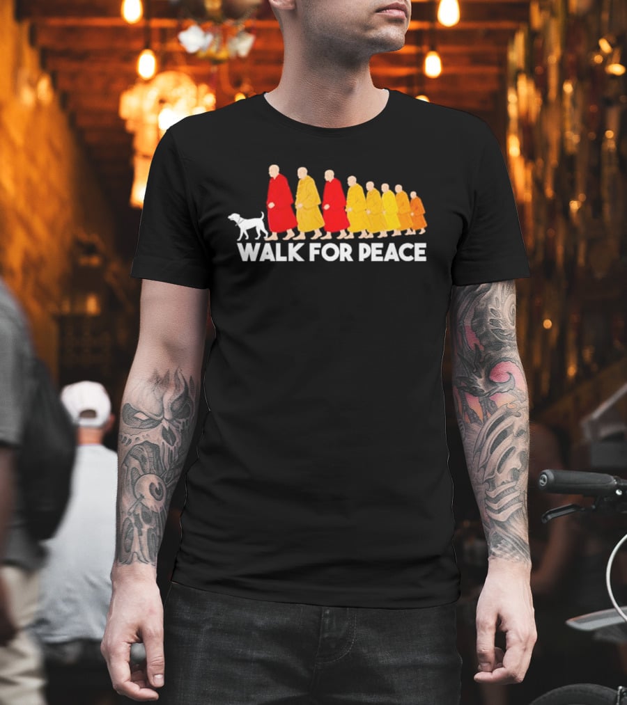 Walk For Peace Monk Procession With Dog T-Shirt