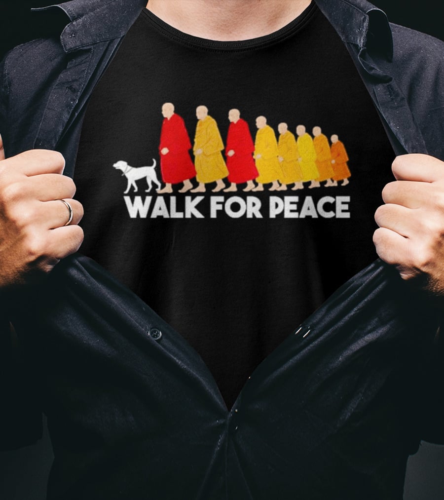 Walk For Peace Monk Procession With Dog T-Shirt