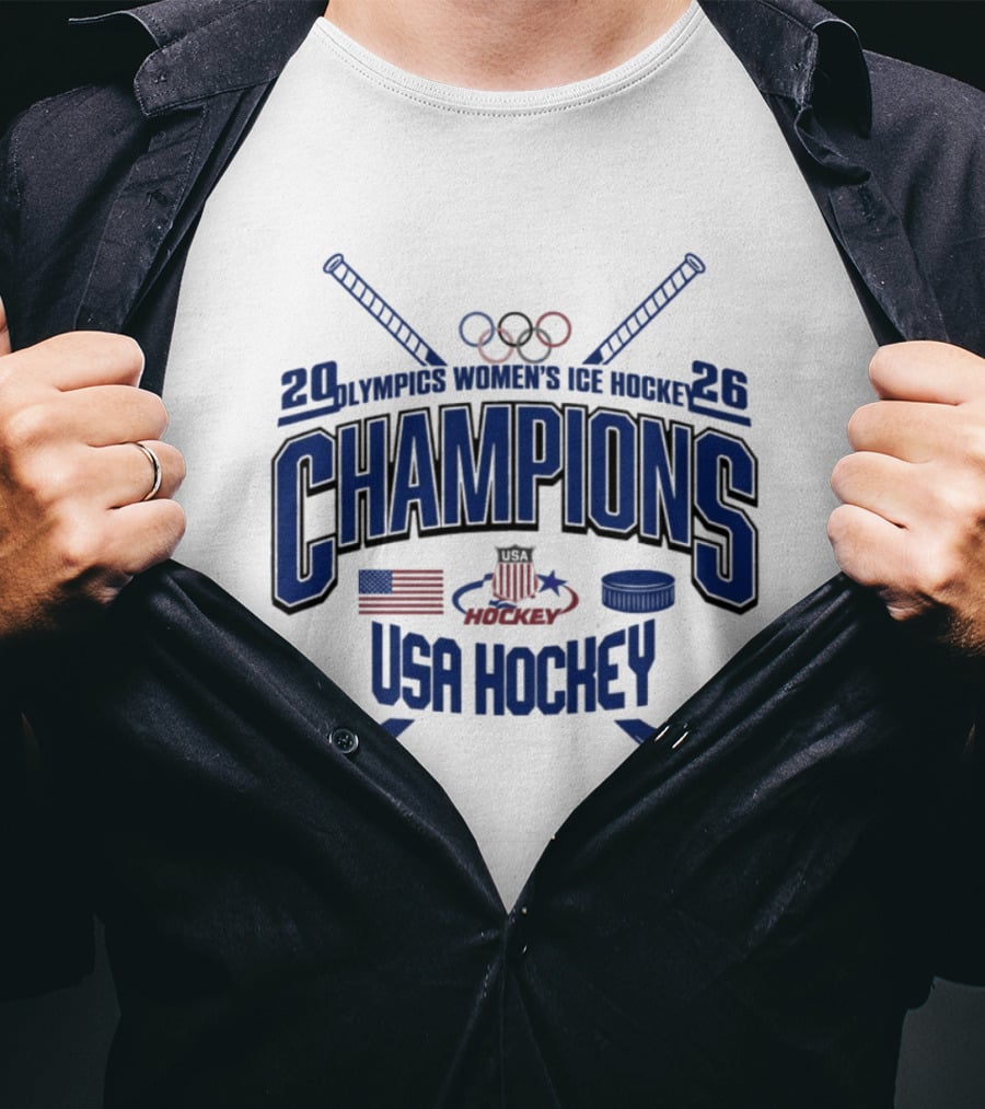 2026 Olympics Women's Ice Hockey Champions USA Hockey T-Shirt