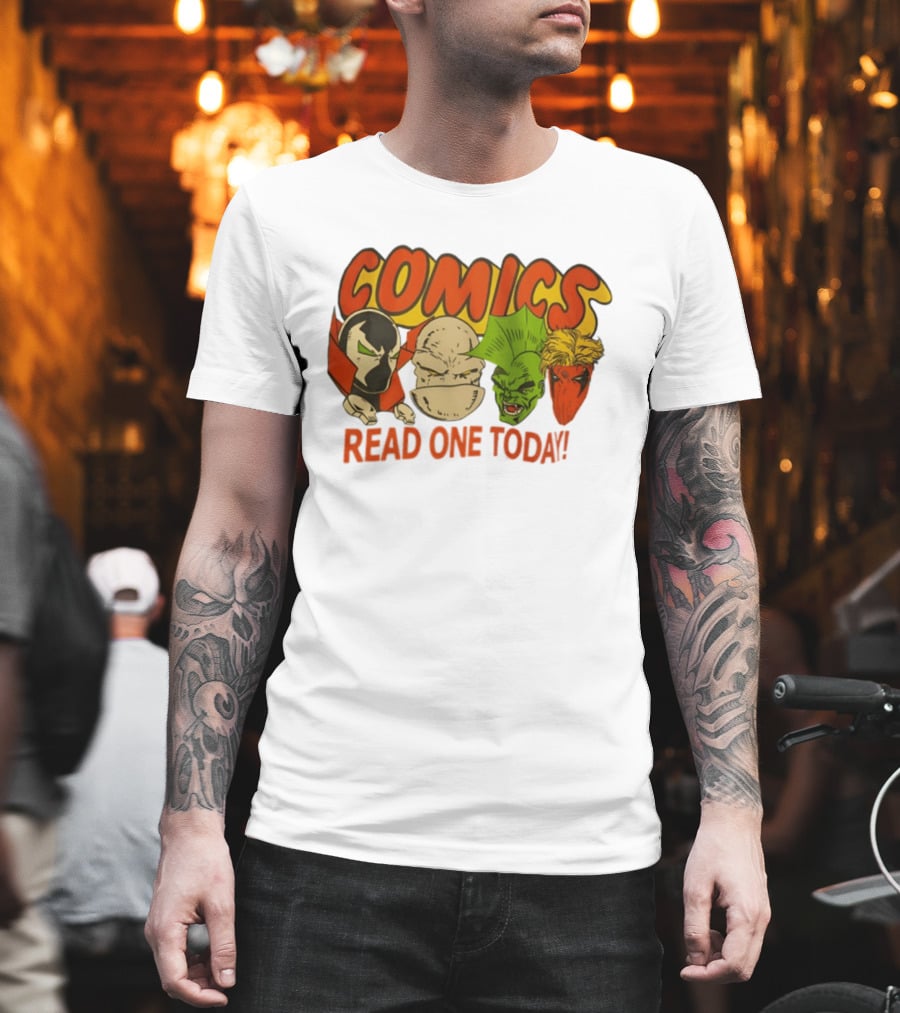 Comics Read One Today Characters Face T-Shirt