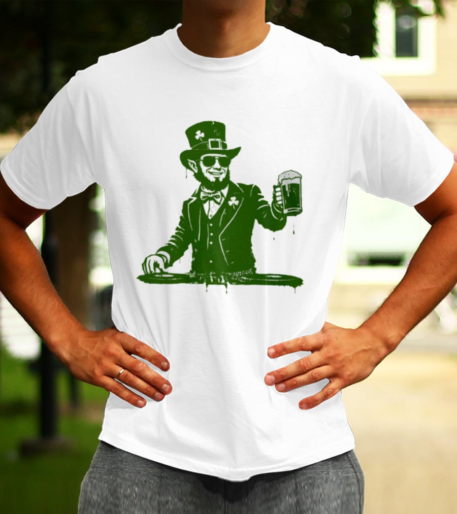 DJ Irish Uncle Sam St Patrick's Day Beer Celebration T-Shirt