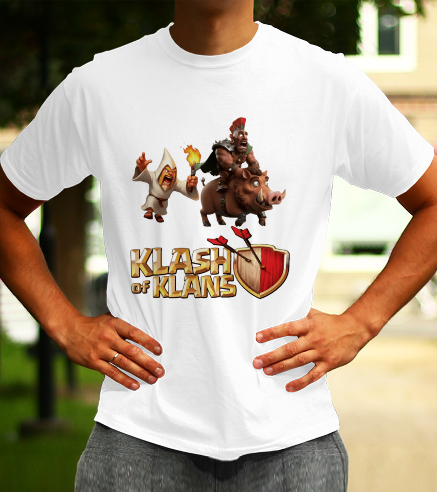 Klash Of Klans Characters With Wizard And Hog Rider T-Shirt